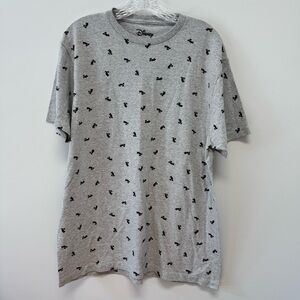 Disney Mickey‎ Mouse Silhouette Graphic Short Sleeve Tee Gray Size L Unisex